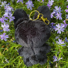 Load image into Gallery viewer, Black Bunny Keychain Plush Back