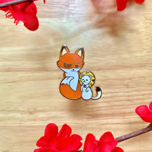 Load image into Gallery viewer, Fox and Ferret Enamel Pin