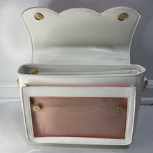 Load image into Gallery viewer, Lucky Ita Bag Pink & White Flap Open
