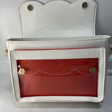 Load image into Gallery viewer, Lucky Ita Bag Red & White Flap Open