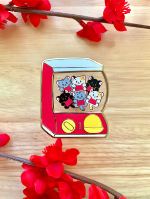 Cat Gashapon Enamel Pin