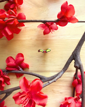 Load image into Gallery viewer, Yellow/Red Gummy Worm Mini Pin
