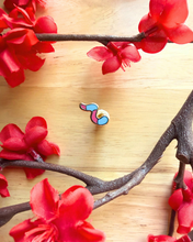 Load image into Gallery viewer, Blue/Pink Gummy Worm Mini Pin
