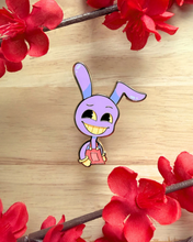 Load image into Gallery viewer, Grumpy Purple Rabbit Enamel Pin
