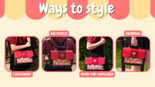 Load image into Gallery viewer, Lucky Ita Bag Red &amp; Black Ways To Style
