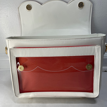 Load image into Gallery viewer, Lucky Ita Bag Red &amp; White Flap Open
