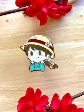 Sophie- Brown Hair Enamel Pin