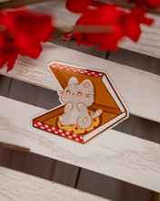 Load image into Gallery viewer, Cat on Pizza Sticker
