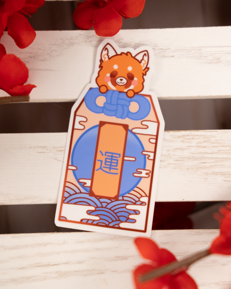 Red Panda Omamori Sticker